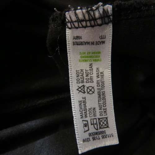 Casual long black viscose stretch top with gathered bottom sides.Elbow sleeves.By WOOLWORTHS size 36