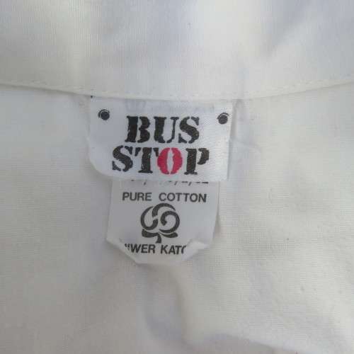 Warm pure cotton long cuffed sleeve light cream button down vintage style blouse.By BUS STOP size 38