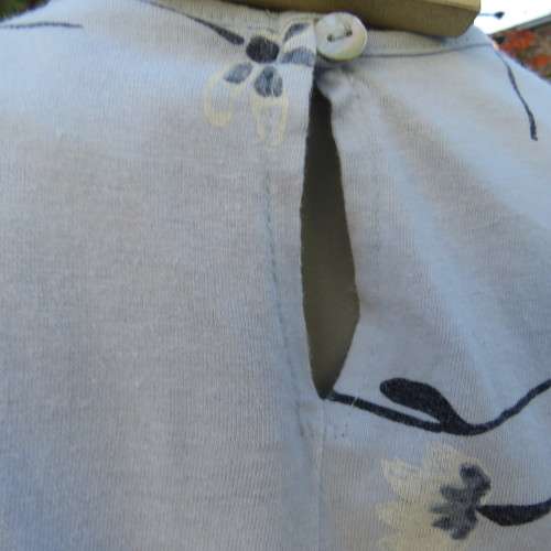 Maxi sleek adriatic mist slip over cotton sleeveless dress with white/navy flowers. Size 34. As new.