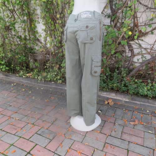 Ladies dark olive green cargo pants. HANG TEN size 36/12. Bellow pockets.Stud/zip decoration.As new