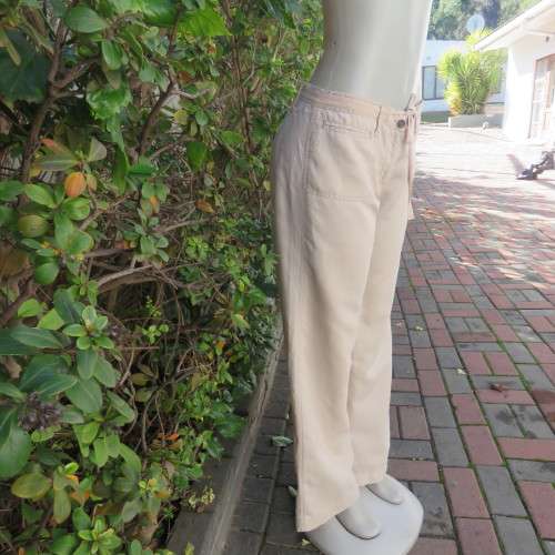 Casual linen/cotton wheat colour straight legged pants with drawstring waist. Size 36 by CHEROKEE.