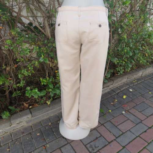 Casual linen/cotton wheat colour straight legged pants with drawstring waist. Size 36 by CHEROKEE.
