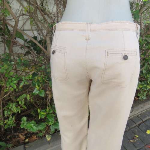 Casual linen/cotton wheat colour straight legged pants with drawstring waist. Size 36 by CHEROKEE.