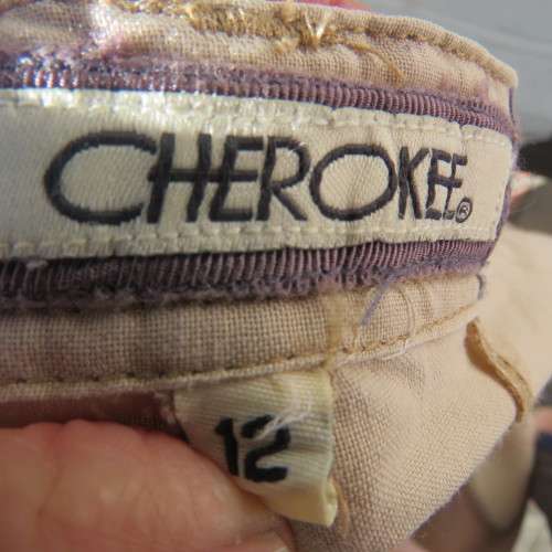 Casual linen/cotton wheat colour straight legged pants with drawstring waist. Size 36 by CHEROKEE.