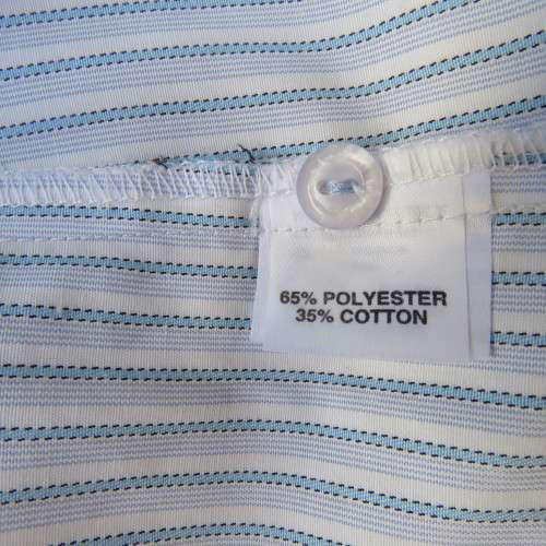 Cool short sleeve ladies vertical jade/white striped shirt.Embroidery on front/yoke back.COLLINS 34