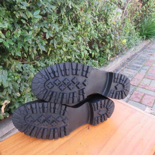 Pair,as new, SADF brown genuine leather army boots size 7 army size 255W issued 1998 by BAGSHAW.
