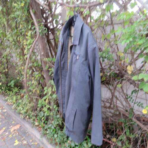 Grey polycotton long sleeve zip-up DURBURG men`s jacket. Warm zip-on inner. Size XL. AS new.