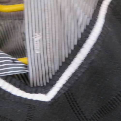 Men`s black acrylic knit pullover. Diamond pattern.White edging.Striped attached sleeved/collar.Med