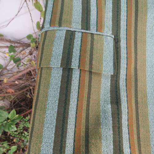 Funky men`s size small striped textured polyester fully lined jacket in mottled greens. By YANKS.