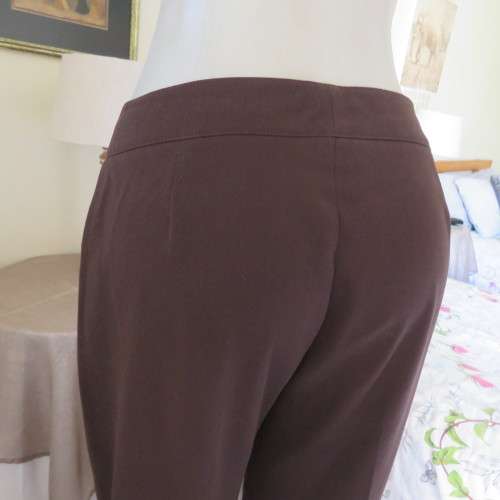 Choc brown dress pants by TOPICS in perfect fit 36/12. Straight legs. Very tiny front dummies.As new