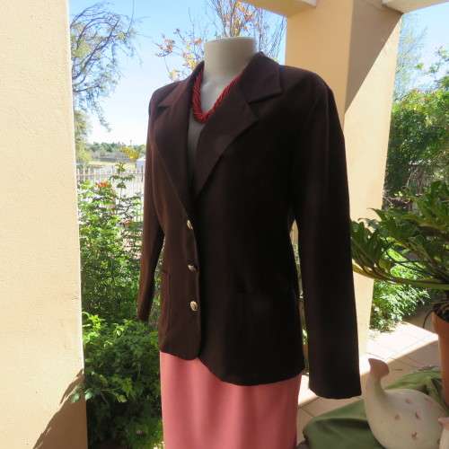 Smart fully lined tailored brown warm polyester long sleeve jacket size 36/12 by IN CLOTHING.As new.