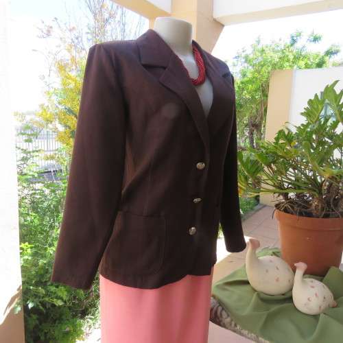 Smart fully lined tailored brown warm polyester long sleeve jacket size 36/12 by IN CLOTHING.As new.