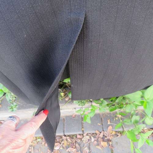 Men`s MAN about TOWN black with textured grey stripes in Trevira/wool. Jacket 42R Pants 40.As new