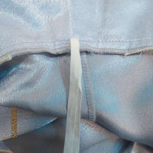 Beautiful long powder blue satin evening dress. With stunning back.Size 36. No label. As new cond.