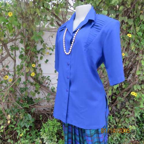 Make a statement with this royal blue uniquely styled polycotton top by B.S.TRADE size 42/18. As new