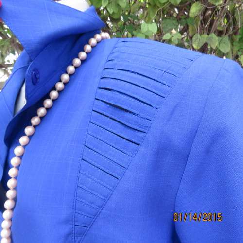 Make a statement with this royal blue uniquely styled polycotton top by B.S.TRADE size 42/18. As new