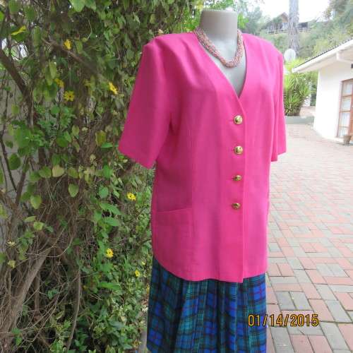 Summer short sleeve hot pink button down jacket size 40/16 by WOOLWORTHS. New condition.