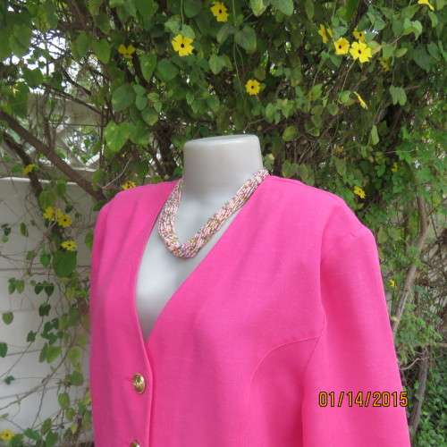 Summer short sleeve hot pink button down jacket size 40/16 by WOOLWORTHS. New condition.