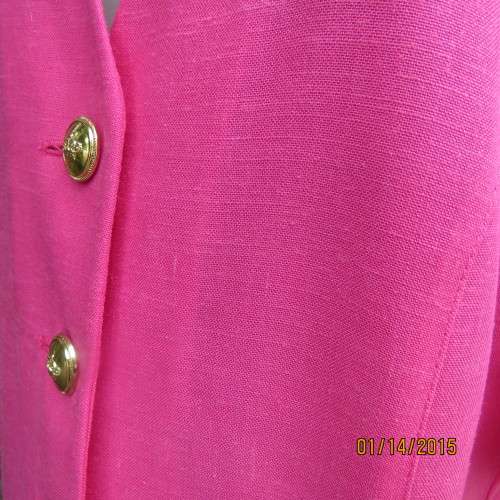 Summer short sleeve hot pink button down jacket size 40/16 by WOOLWORTHS. New condition.