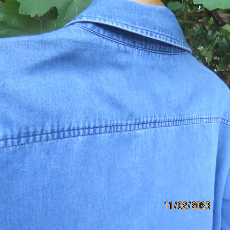 SUPERSPORT Men`s blue denim short sleeve size XXL shirt in 100% cotton. One pocket. As new