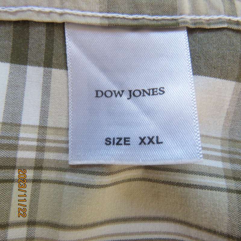 High quality casual short sleeve men`s pure cotton shirt by DOW JONES size XXL .Brown/beige check.