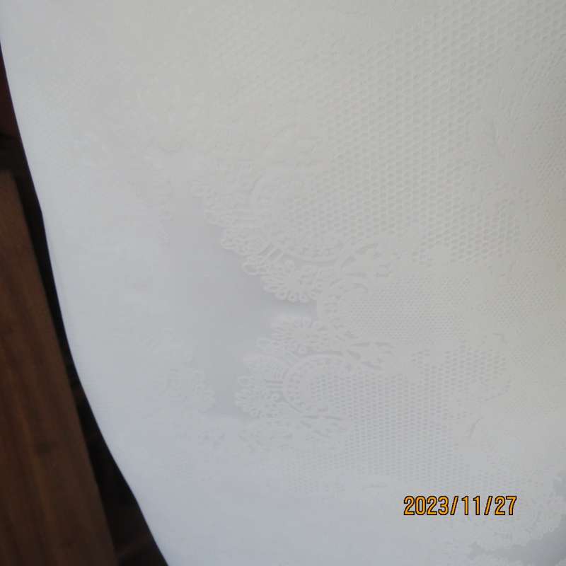 Up the luxe in this white baroque patterned sleek stretch polyester dress by TRUWORTHS.36.New cond.