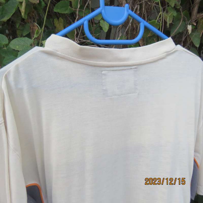 Men`s short sleeve T Shirt in grey/cream by ADMIRAL  England size Large. V neckline. Very good cond.
