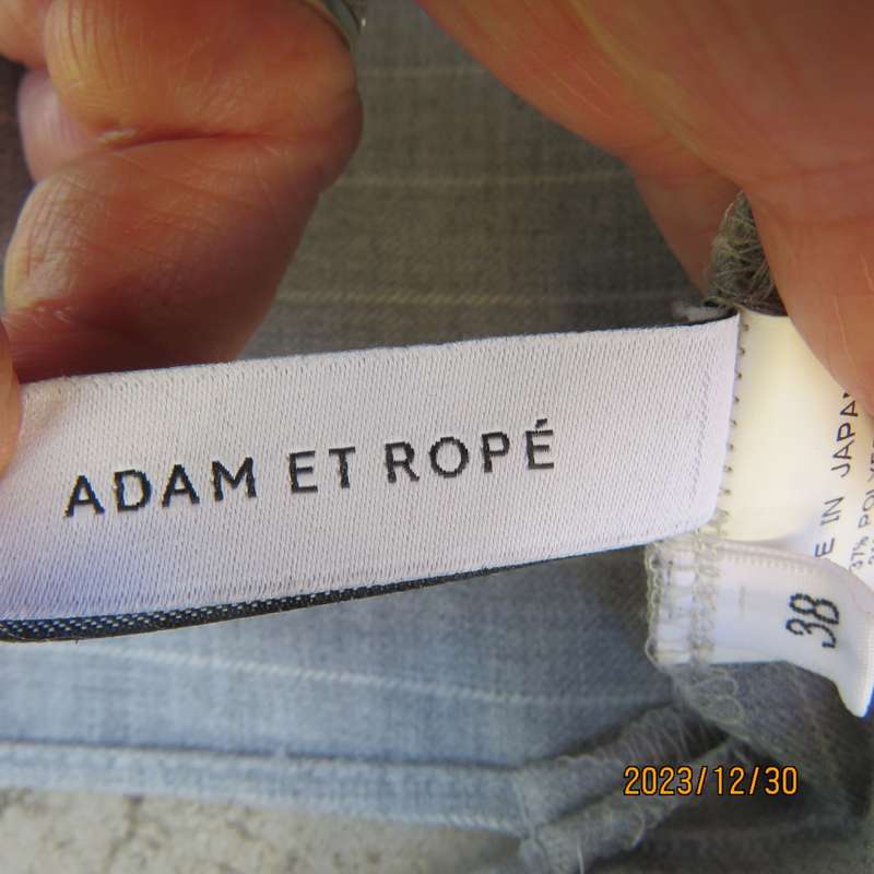 Unique silvergrey/white vertical striped top by ADAM ET ROPE from Japan size 34. Excellent quality.