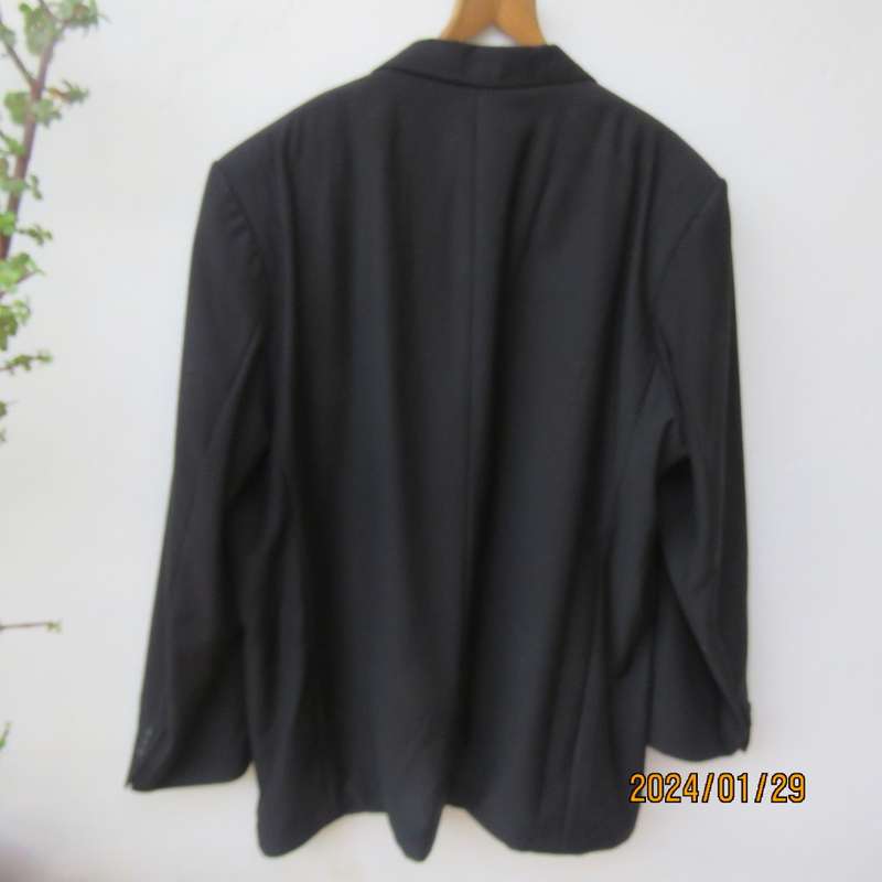 Very black handsome men`s jacket with 3 button closure. By RFG Clothing size 44/46. Brand new.