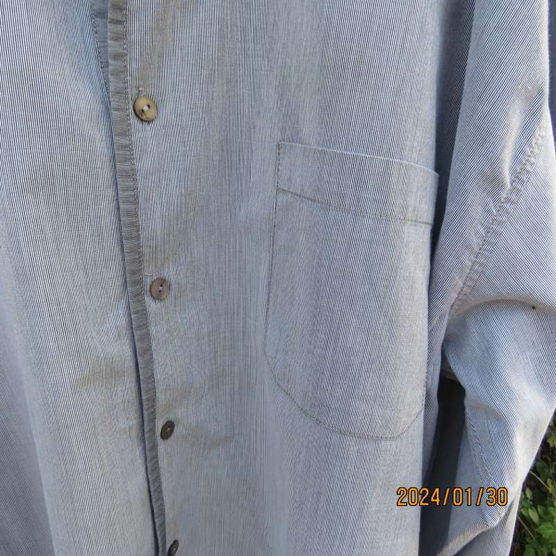 Men`s MARLBORO ORIGINAL grey long sleeve cotton shirt size XXXL. Double collar. Still as new