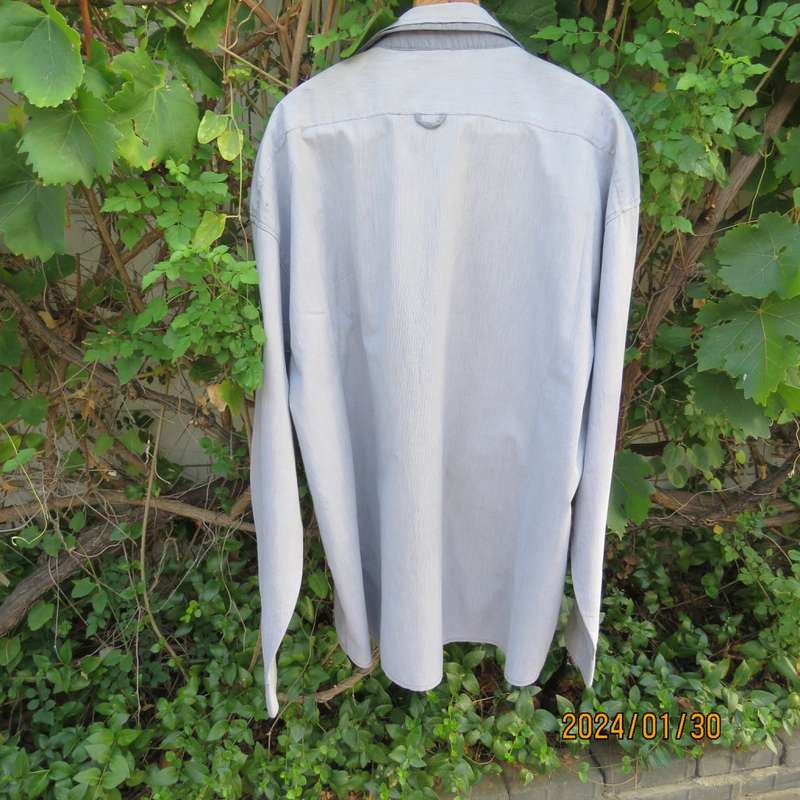 Men`s MARLBORO ORIGINAL grey long sleeve cotton shirt size XXXL. Double collar. Still as new