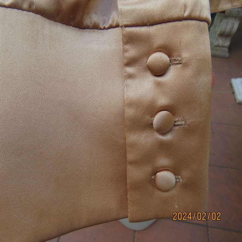 Luxury gold colour long sleeve stretch shiny polyester button down top. By TRUWORTS size 40.As new