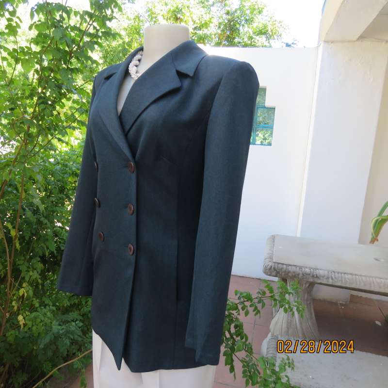 Perfect tailored dark teal long sleeve double breast jacket. By TRUWORTHS size 32/8 Fit my 34 doll!