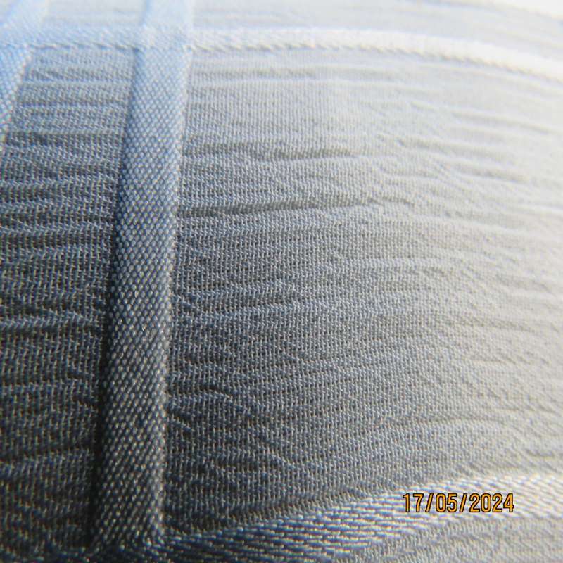 Sky blue sleeveless cami/top. Stunning embossed check poly fabric. Size 40. Slits As new