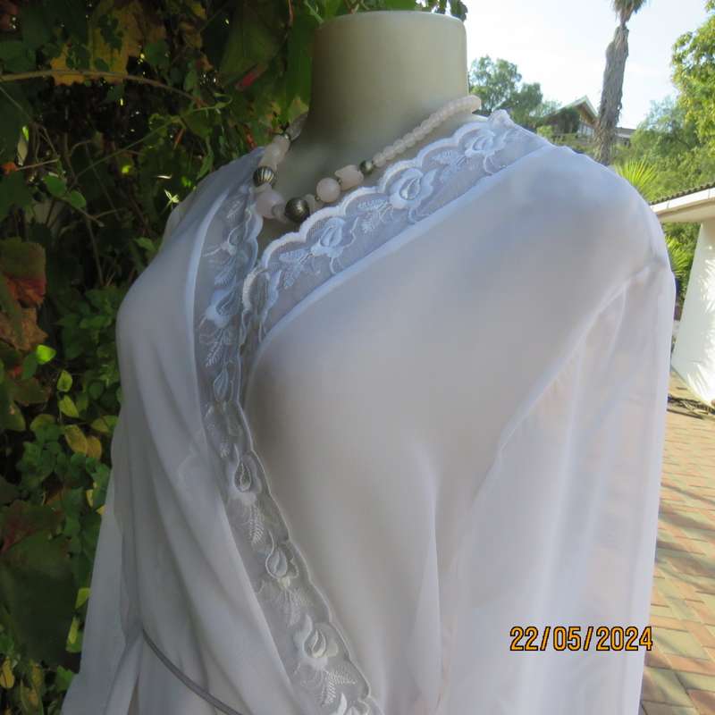 Ferminine sheer poly/nylon evening fold over jacket.Wear over your sexy nighty By FOSHINI size 36/38