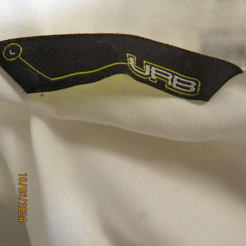 Charming white fine cotton long sleeve top by URB from USA size 35. Braiding closure.Cropped. As new