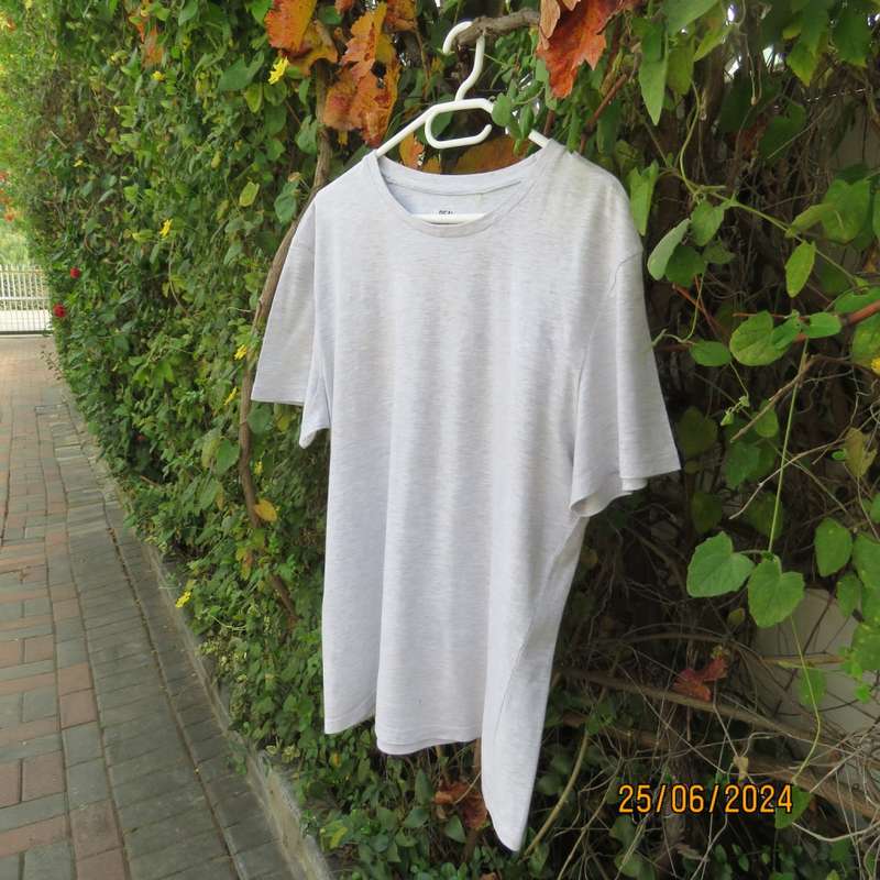 REAL Man - The Basic Tee. Light grey with short sleeves size Large. Polycotton. New condition.