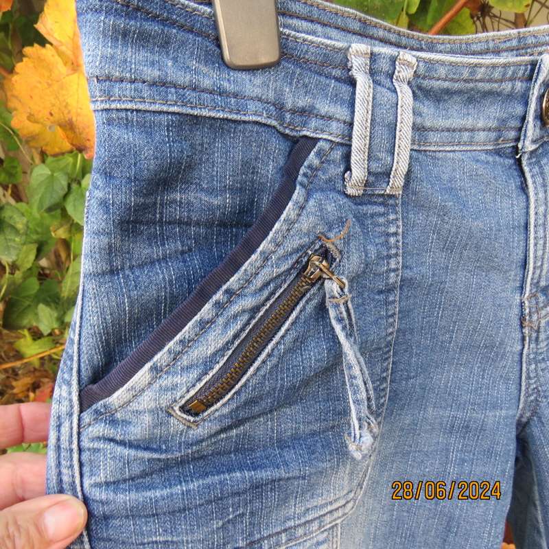 Men`s blue denim jean shorts by OUTBACK RED size 35. Pockets galore. As new condition.
