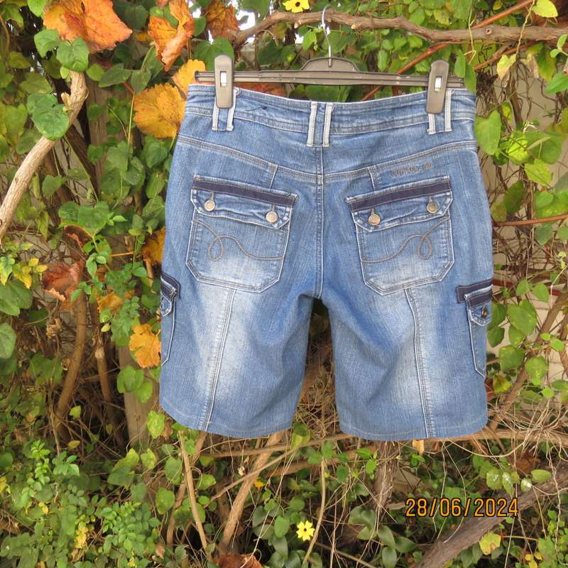 Men`s blue denim jean shorts by OUTBACK RED size 35. Pockets galore. As new condition.