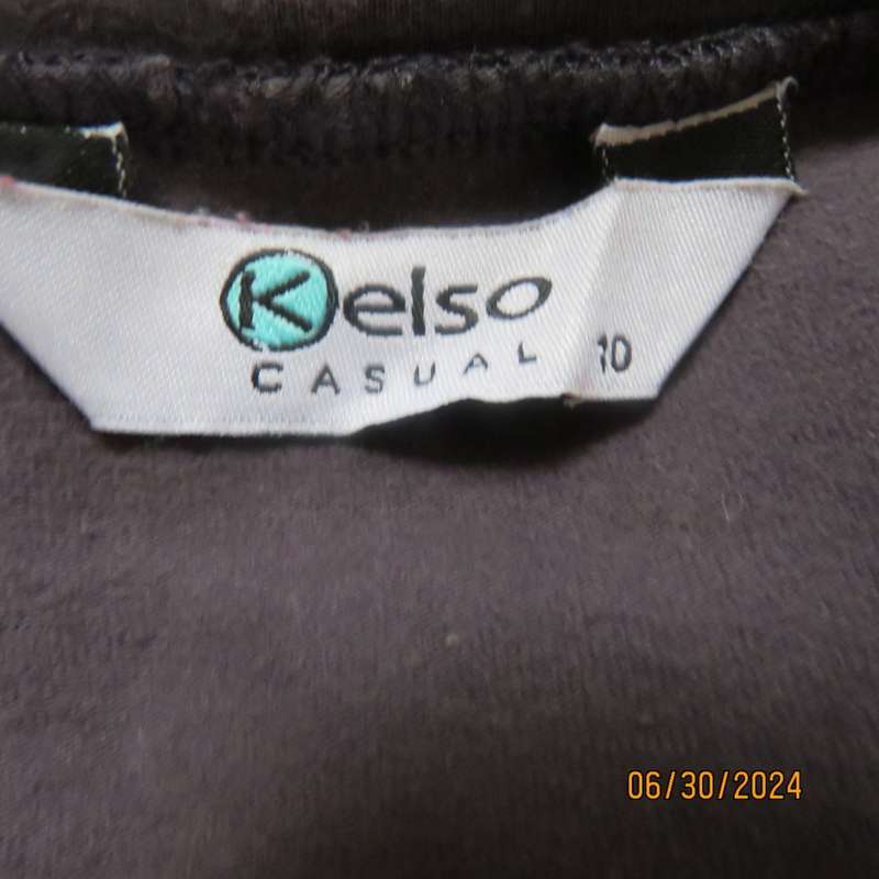 Fabulous long grey cotton stretch evening/day wear long sleeve top.Sequin decoration. By KELSO 34/36