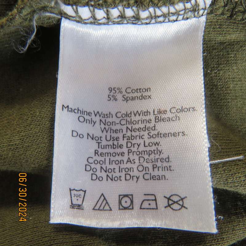 EDDIE BAUER hunters green strappy top size 38 in stretch cotton. Decorated bib. From U.S. Very good.