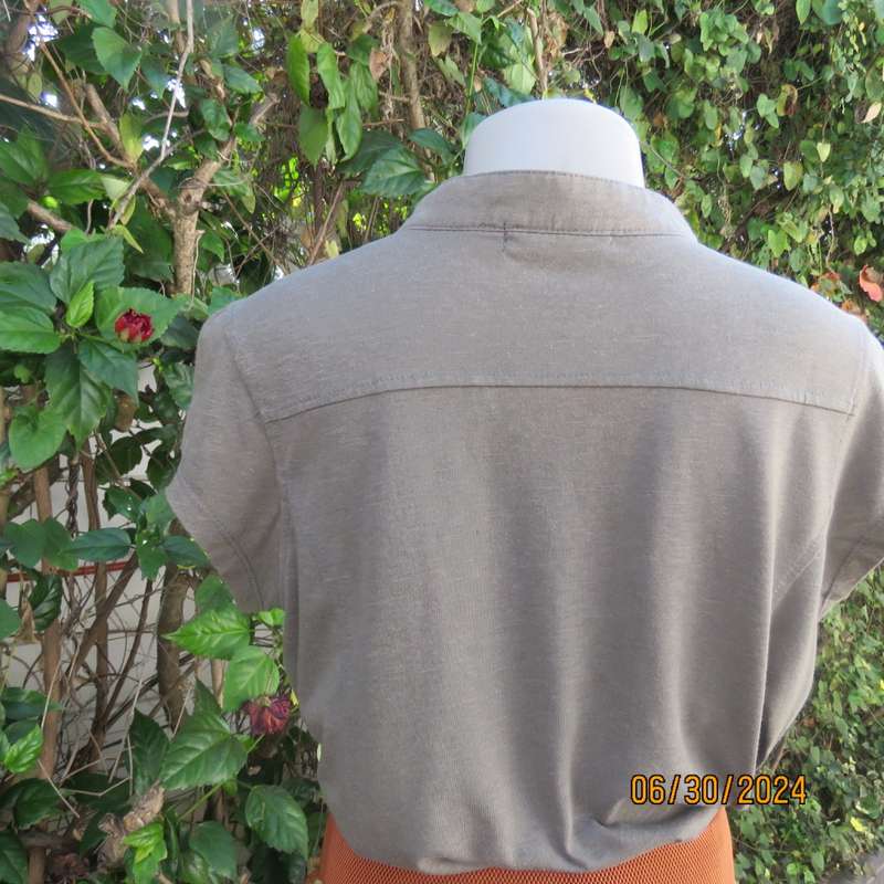 Beautiful tailored sage green button down/frilled top.Capped sleeves. Size 38. By LEVEL 8. As new