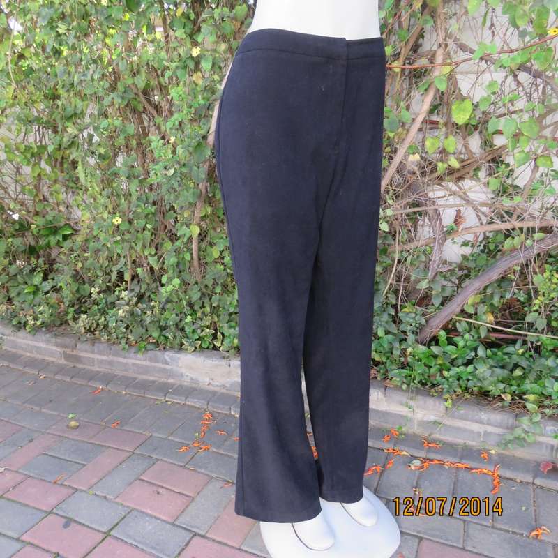 Warm stretch polyester/suede look bootcut black pants size 40 by KELSO. New condition.