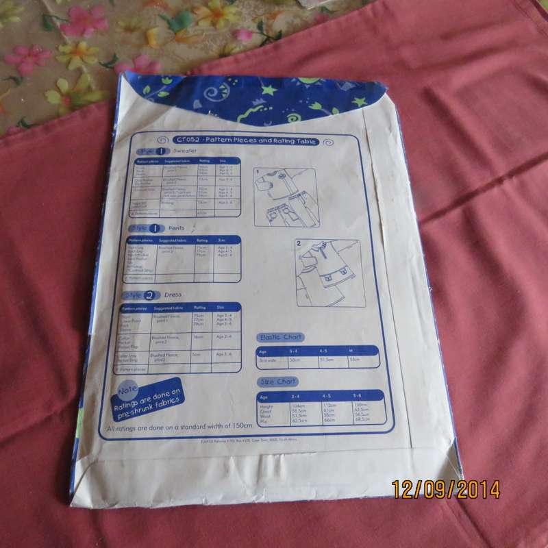Sewing pattern for kiddies sportsgear size 3/4, 4/5, 5/6. By FUN Patterns. CT052, New condition.