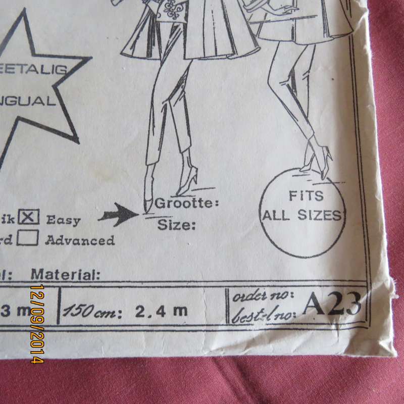 Sewing pattern for amazing wide jacket to fit all by MARINIQUE. A23. As. new condition.