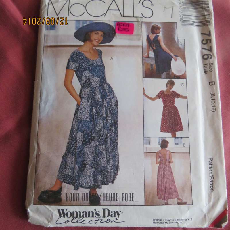 Sewing pattern for dress with amazing back detail by McCalls 7576. size 32 to 36. New condition