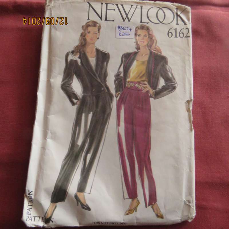 Sewing pattern by NEW LOOK 6162 for pants and jacket sizes 34 to 44. Good condition