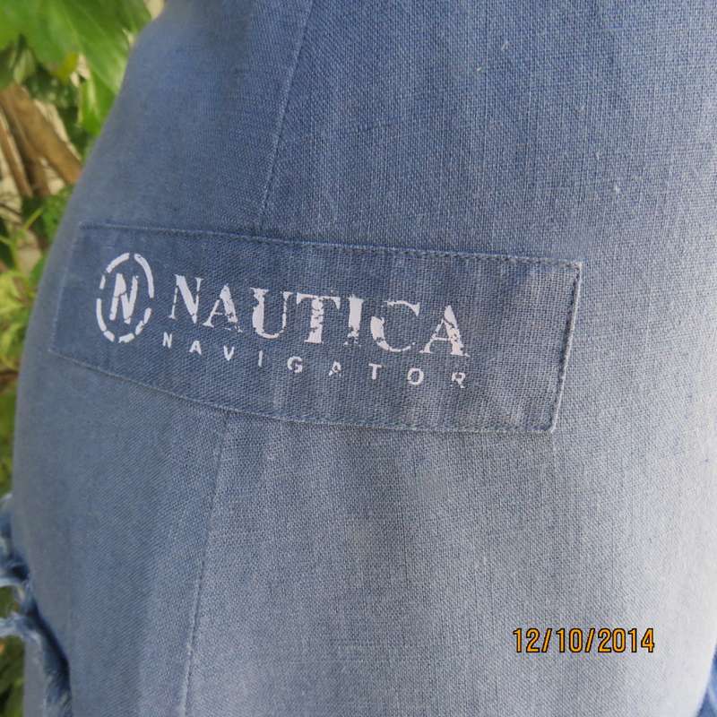 It is all about the brand!! Denim blue A-Line 100% ramie skirt size 36. By NAUTICA  USA. Side zip.