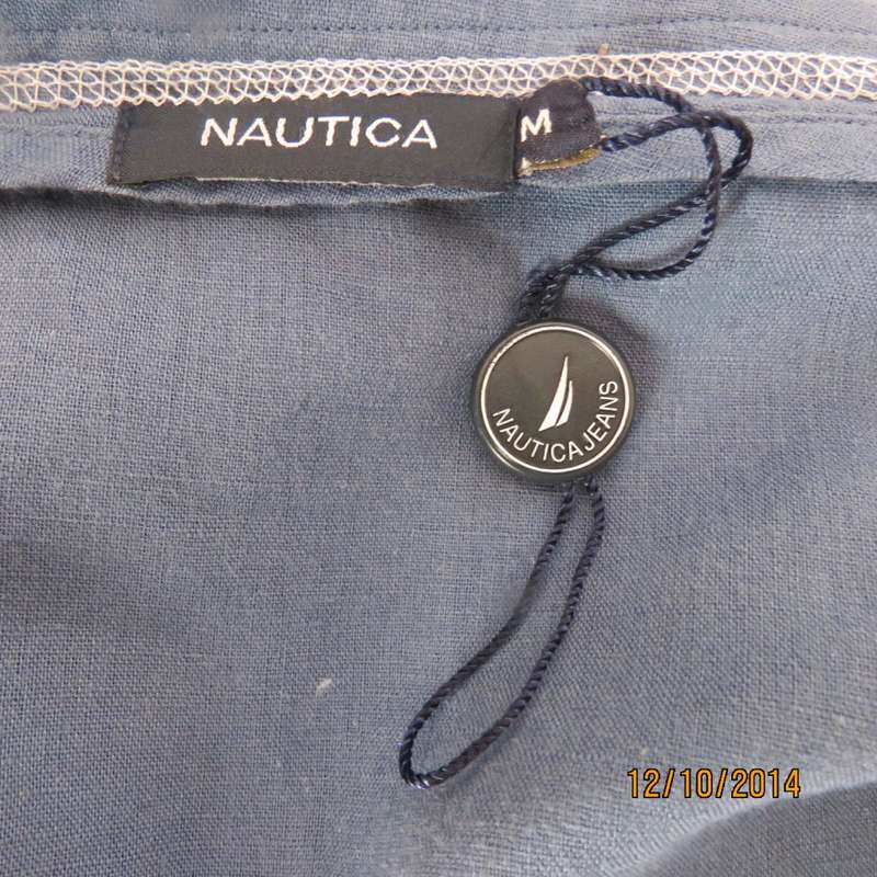 It is all about the brand!! Denim blue A-Line 100% ramie skirt size 36. By NAUTICA  USA. Side zip.