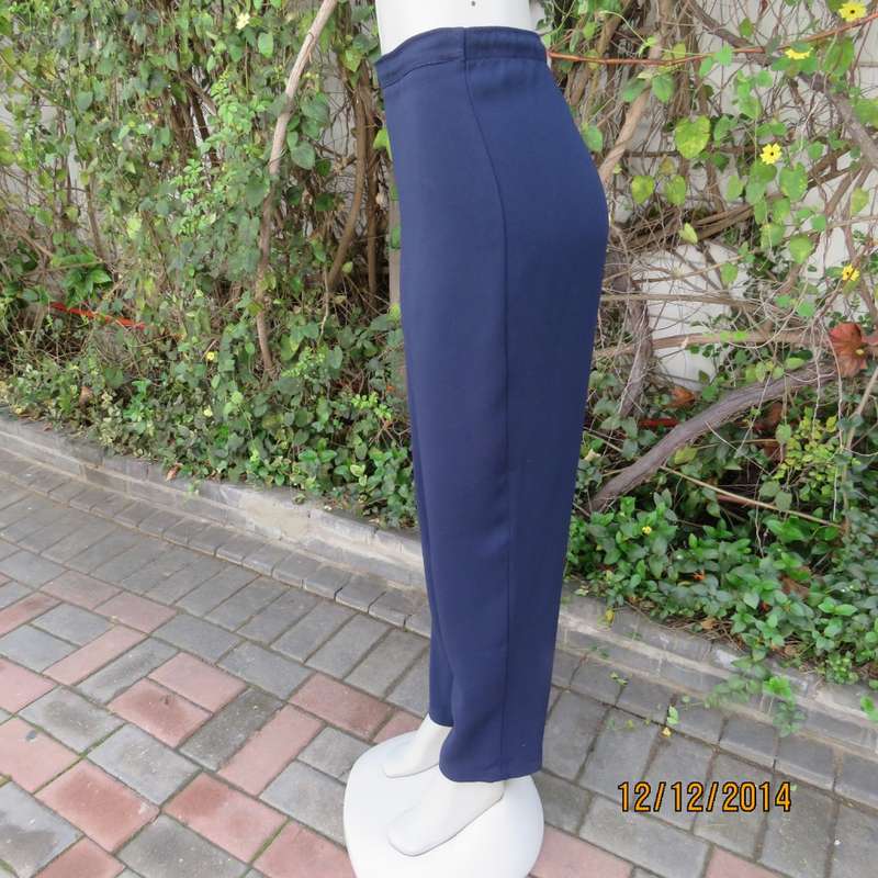 Comfy navy dress pants with plat front/elasticated waist back. Size 36 WOOLWORTHS. As new